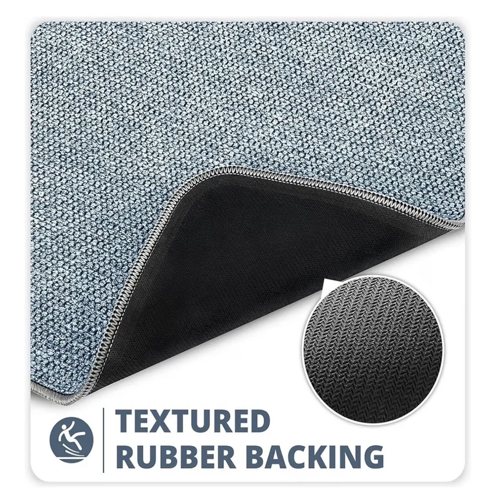 Ultra Thin Non-Slip Blue Bath Mat (21”x47”) (A269)